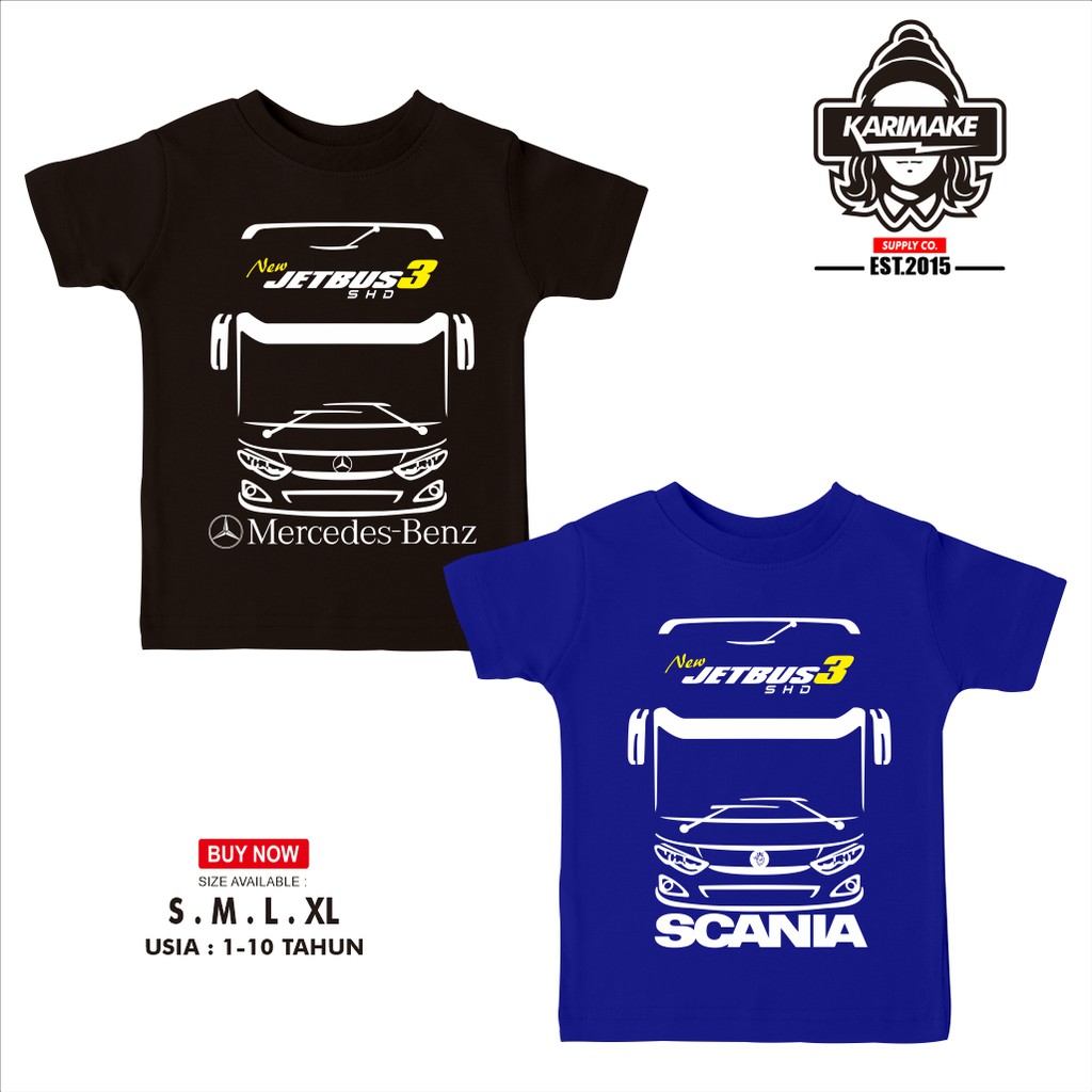 Kaos Baju Anak Bismania Jetbus 3 SHD Mercedes Benz Scania Bismania Community Kaos Anak