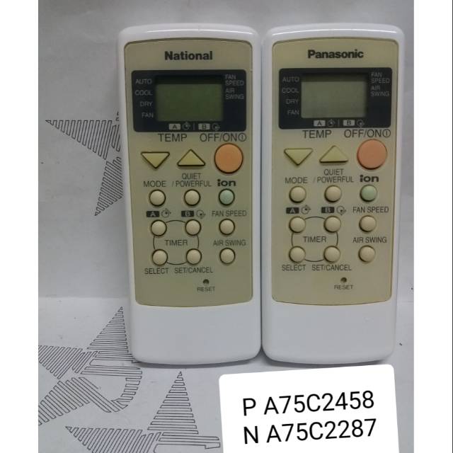 REMOT REMOTE AC PANASONIC NATIONAL ORIGINAL ASLI A75C2458 &amp; A75C2287