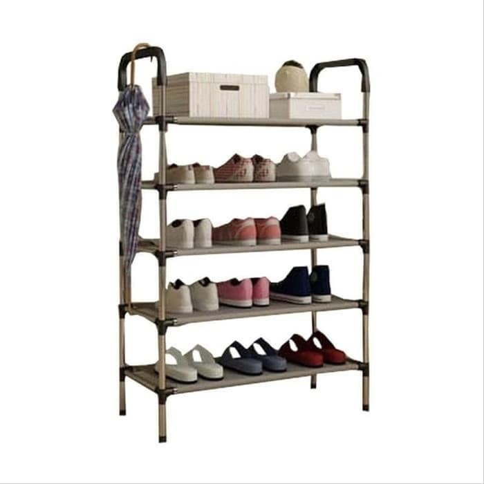 RAK BESI RAK SEPATU PAYUNG BONGKAR PASANG 5 SUSUN RAK SERBAGUNA TEMPAT SEPATU SHOES RACK FURNITURE