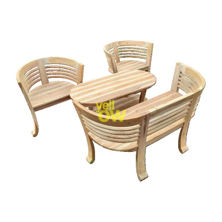 Kursi Teras Kayu Jati Set Meja dan Bangku Panjang Minimalis