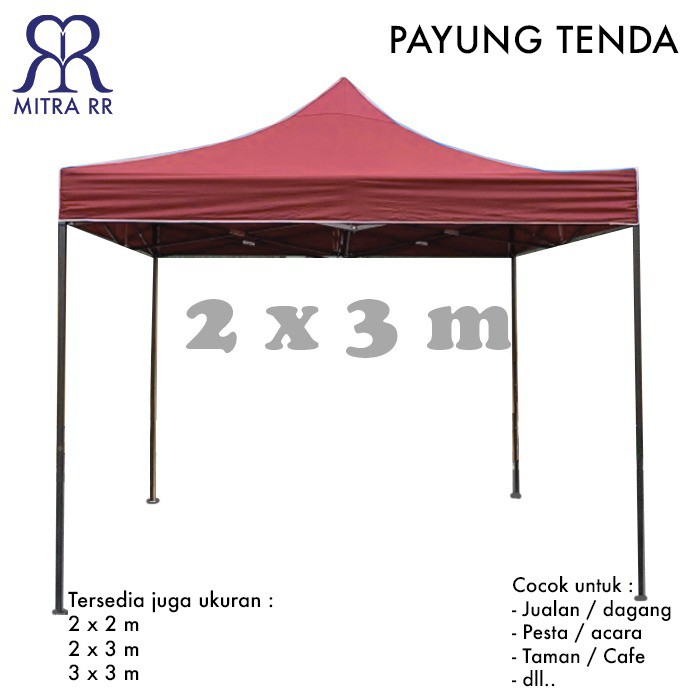 Tenda Lipat 2x3 - Tenda Besi 2 x 3 meter 0.4cm Tenda Jualan Bazar Pameran Event Outdoor Dagang (17 KG)