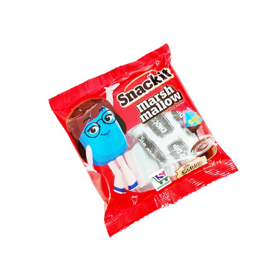 Snackit Permen Marshmallow with Choco Dip SATUAN 7 Gram