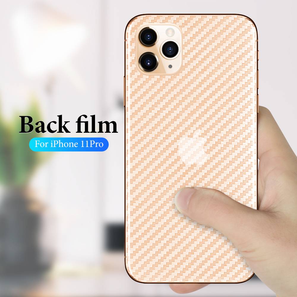 Stiker Film Pelindung Belakang Bahan Serat Karbon Untuk iPhone 11 12 13 Pro Max Mini X XS Max XR 6 6s 7 8 Plus SE 2020 2022 SE3