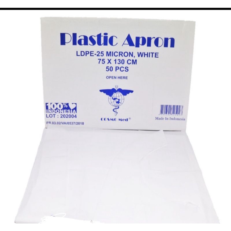 Apron apd cosmomed plastik untuk medis
