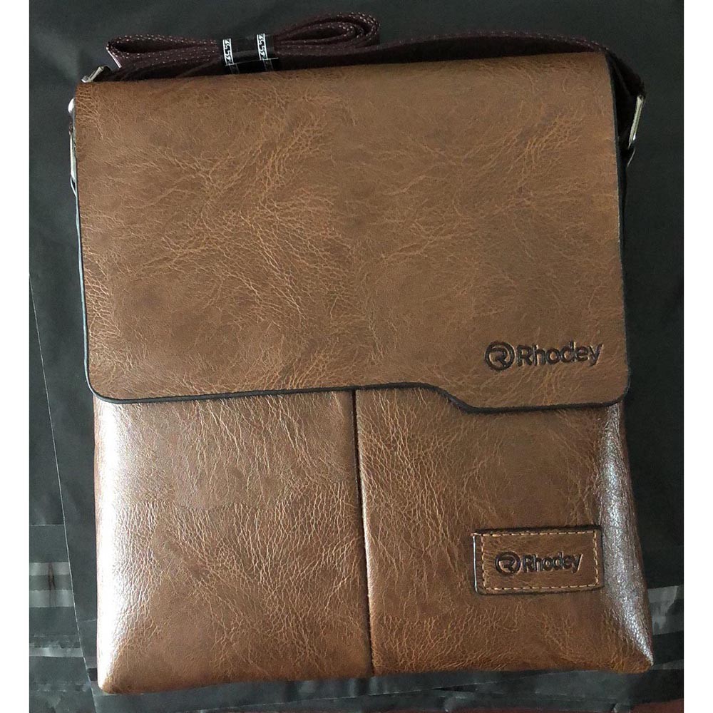 (KULIT ASLI) Tas Selempang + DOMPET / Messenger Bag Large Pria dengan Dompet - PI506 - Brown