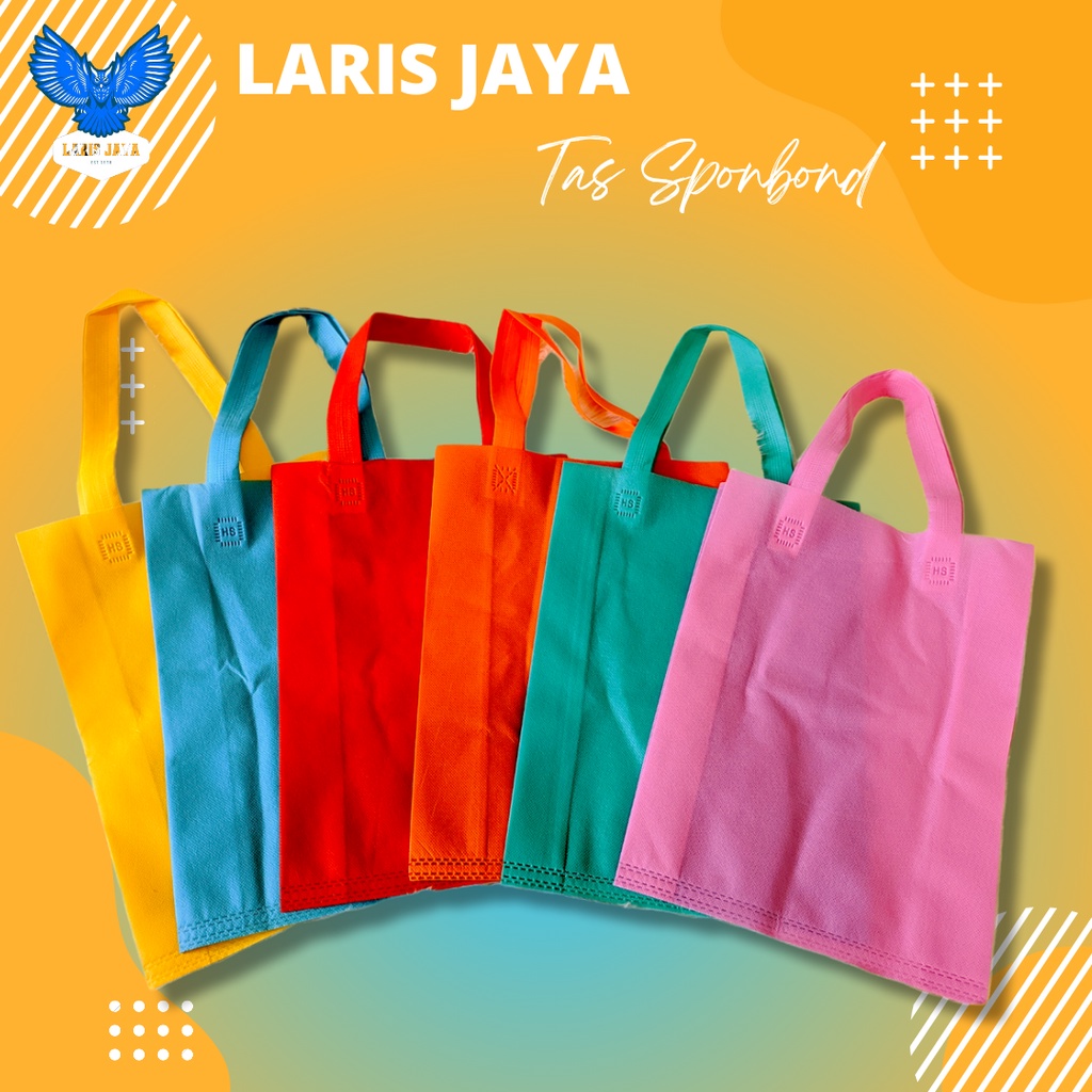 Goodie Bag Tas Kain Spunbond Polos Ukuran 25x35x10cm