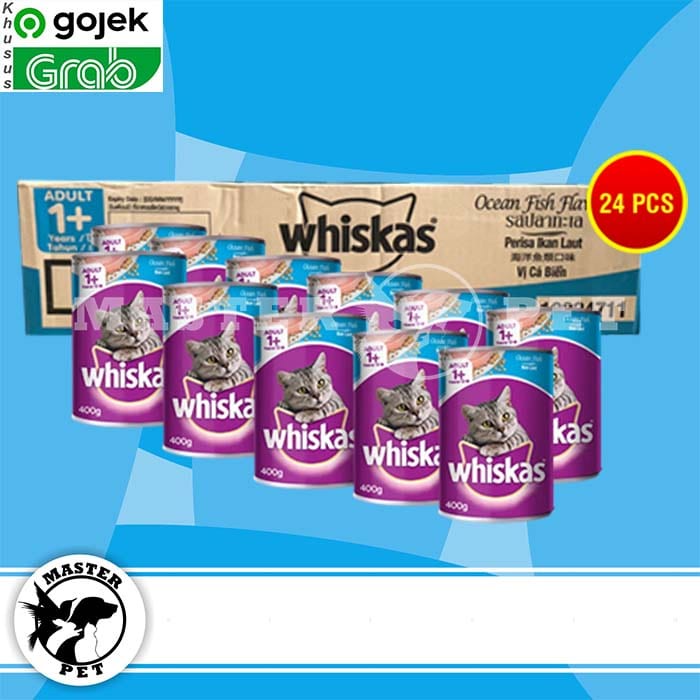 GOSEND Makanan Kucing Whiskas Kaleng Wetfod Grosir Dus Isi 24 PCS 400GR
