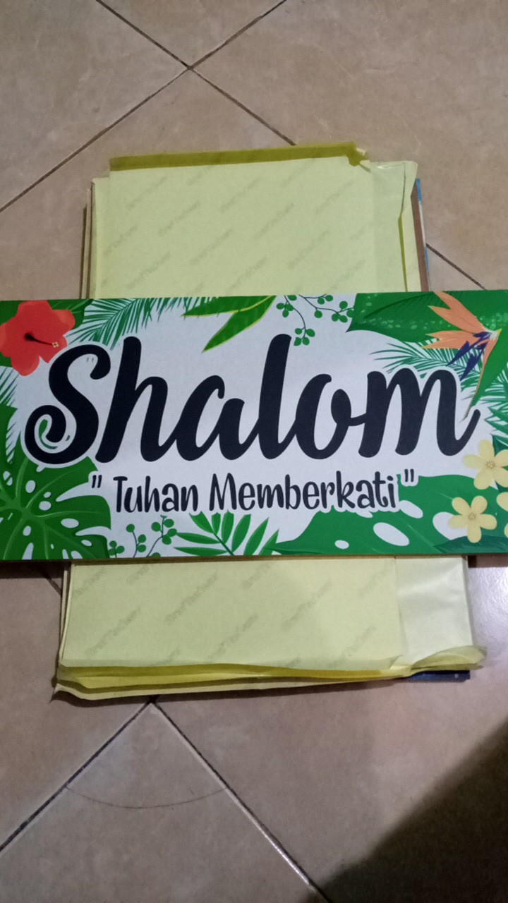 Hiasan Dinding Rohani Shalom Walldecor Nasrani Kristen Katolik Poster Kayu Salam Shalom