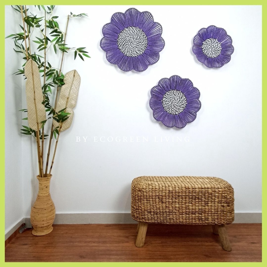 HIASAN DINDING / WALL DECOR SEAGRASS BENTUK BUNGA