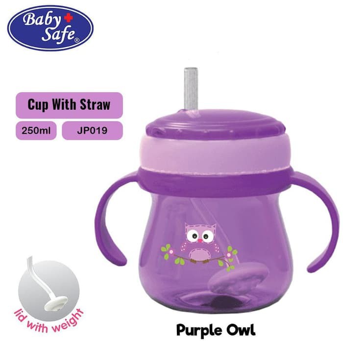 Botol Minum Sedotan Baby Safe Cup Weighted Straw 250ml (JP019) / Baby Safe 250 mL