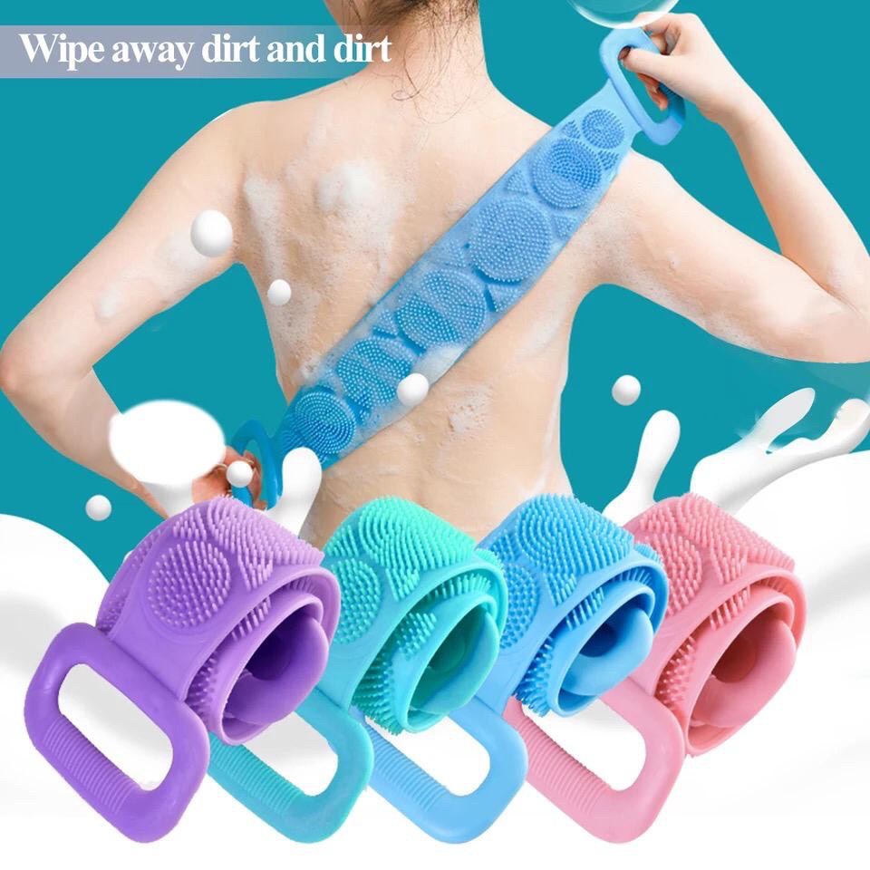 Sikat Punggung Silicone Scrubber Alat Gosok Pembersih Daki 2 Sisi / 2in1