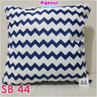 AGASSI Sarung Bantal  Sofa Kursi  Motif Zigzag Biru Ukuran  