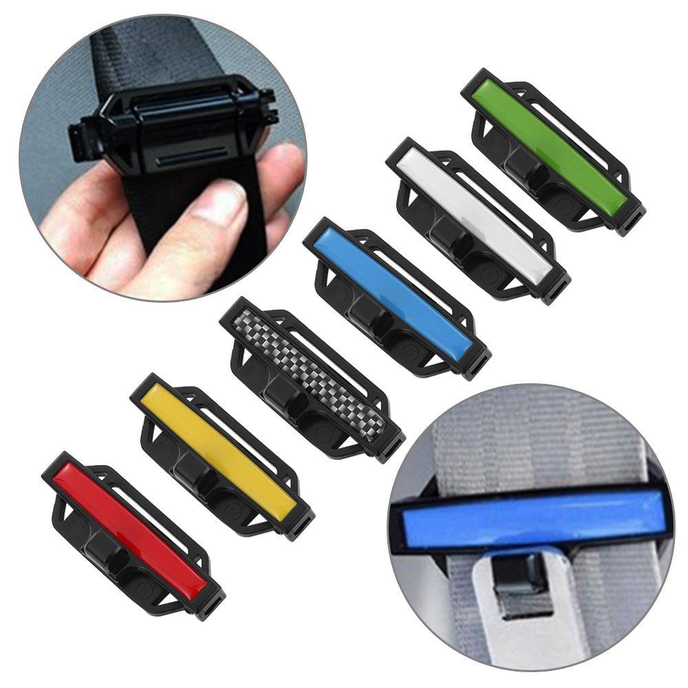 Chookyy 2pcs Belt Safety Adjuster Clip Auto Universal Adjustment Lock Meningkatkan Kenyamanan Socket Seatbelt Stopper