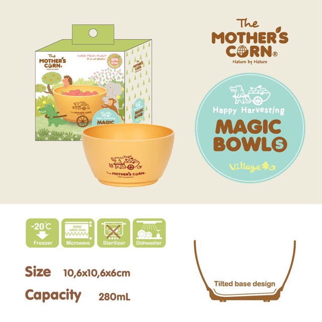 MOTHER’S CORN / Mothers Corn / Motherscorn Magic Bowl Size S &amp; M (Mangkok Makan Anak Bayi)