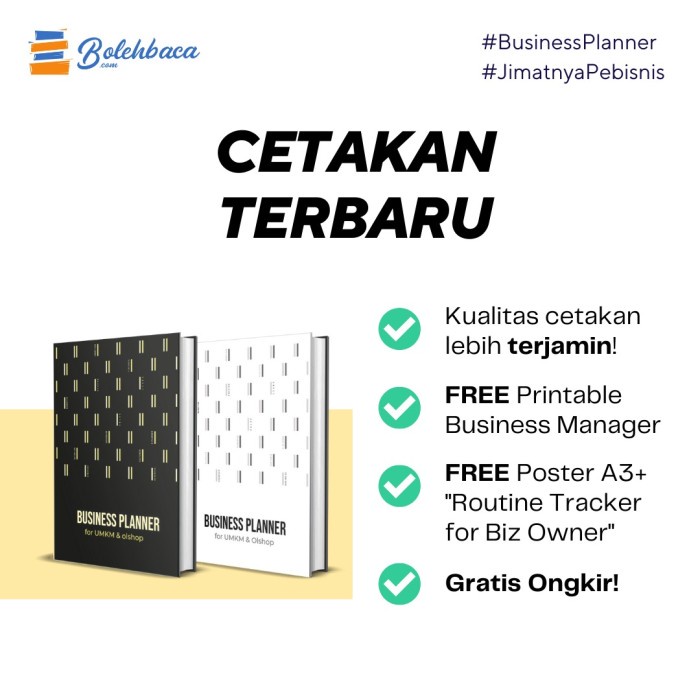 

[RESTOCK] BUSINESS PLANNER for UMKM dan Olshop by K-Planner (HARD COVER. ORI) - Hitam