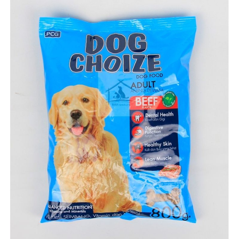 dog choize 800 gr beef dogfood freshpack adult makanan anjing kering dewasa 800gr