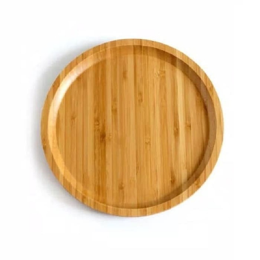 Nampan Kayu Bulat 16 cm Aesthetic Wooden Tray Baki Kayu Bulat KWI R10