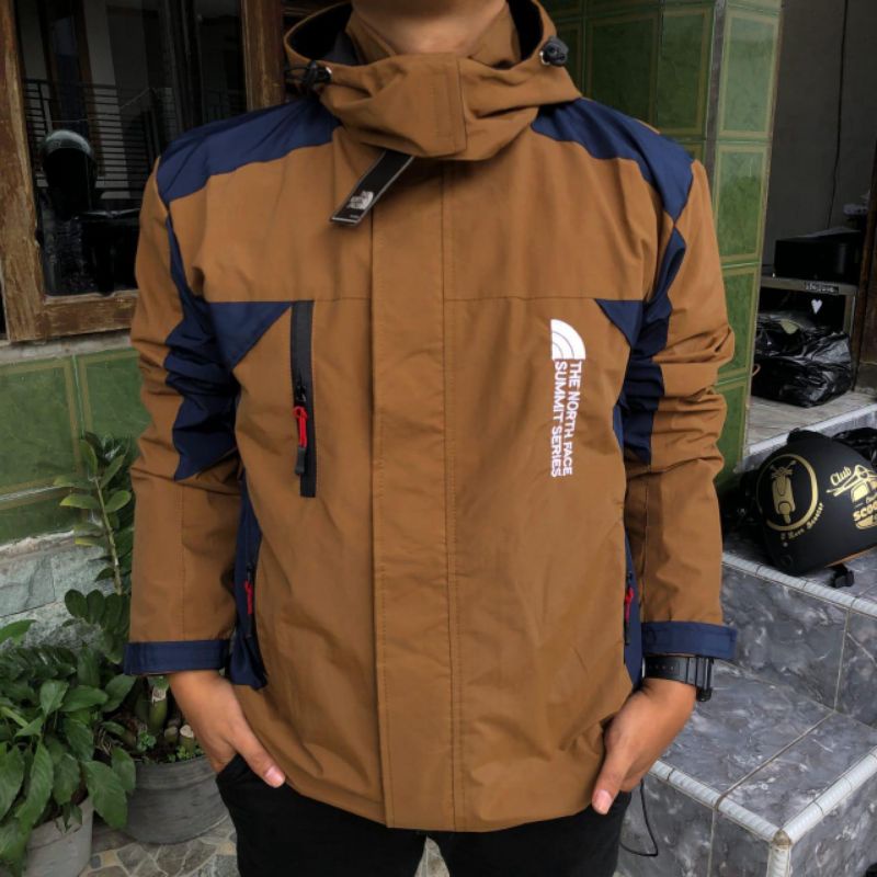 (COD) jaket outdoor WINDPROOF/ jaket gunung/jaket motor-Mustard nevi