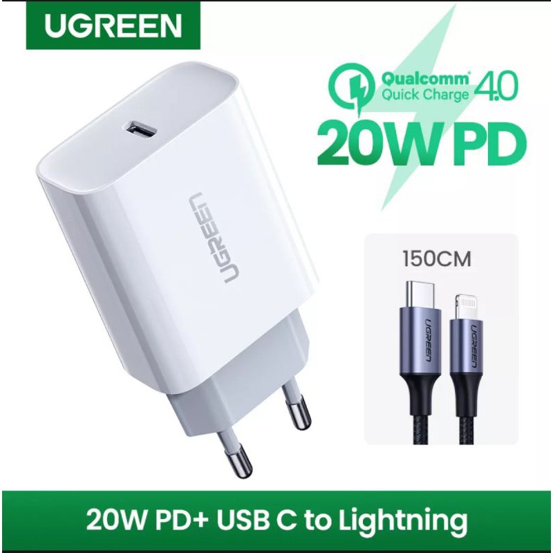 Ugreen Charger iPhone 15 14 13 8 11 12 XR XS MAX and Android Support PD Charge Qualcomm Qc 3.0 4.0 Original