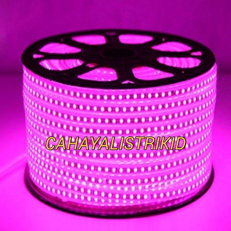 LAMPU LED STRIP SELANG 5050 PINK SMD AC 220V METERAN (1M-100M) OUTDOOR AND INDOOR