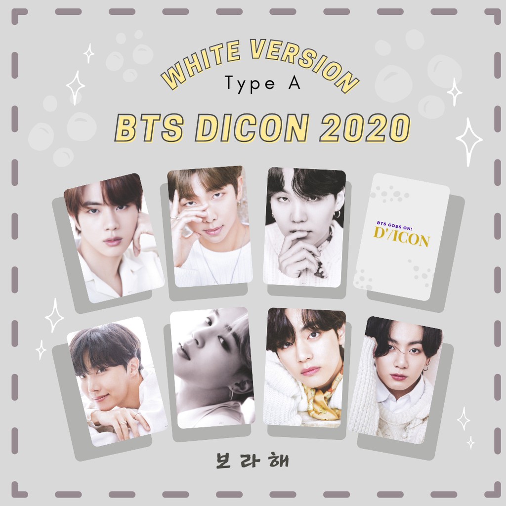 BTS PHOTOCARD DICON 2020 (WHITE VER) BTS LIFE GOES ON RM SUGA JIN JHOPE JIMIN TAEHYUNG V JUNGKOOK