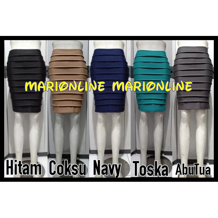 TERBAIK rok span pendek lipet lipit lipit - Hijau Tosca TERBATAS