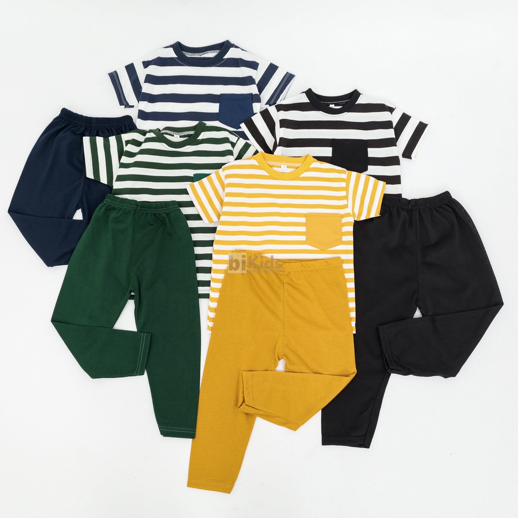 9.9 SALE SETELAN ANAK SALUR| SET KIANO SALUR KIDS | SET STRIPE CATTON COMBED 30s 1-7TH