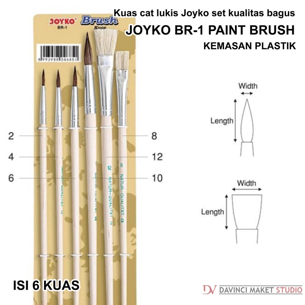 

Kuas Lukis Set Joyko BR-1 Detail Maket Diorama Miniatur Diecast - Set Fine Brush Joyko 6pcs