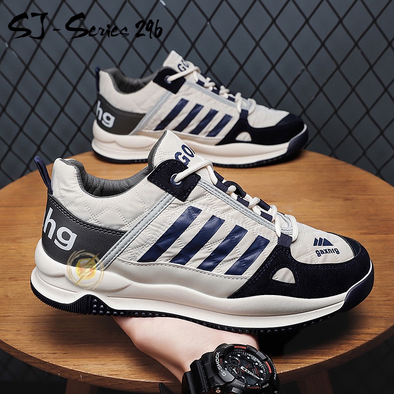 [JWALK] Sepatu Pria Sneakers Bertali Trendy untuk Hangout Kualitas Import Premium -296 PUTIH