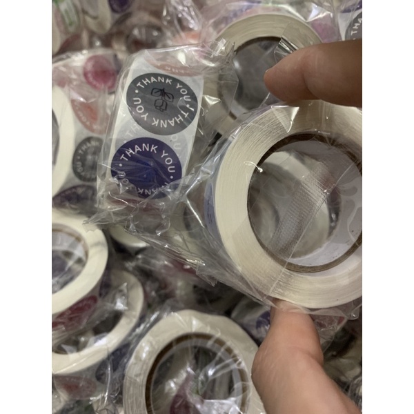 [500Pcs/Roll] Thanks Sticker Gulung / Stiker Thank You Floral Flower/ Stiker Deco Packaging Kecil