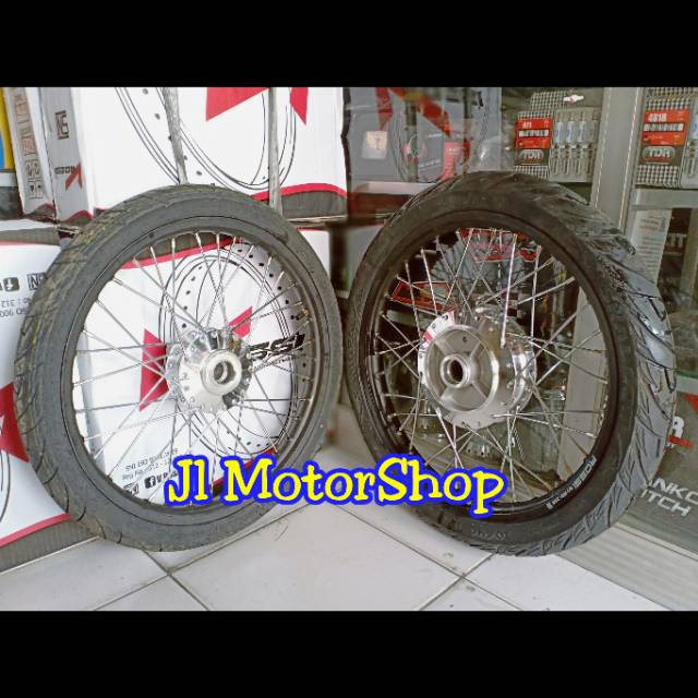 Sepaket Velg Jari Jari Jupiter Z - Mx Vega Karisma Supra 125 Blade Revo Vixion Mx king Dll Plus Ban