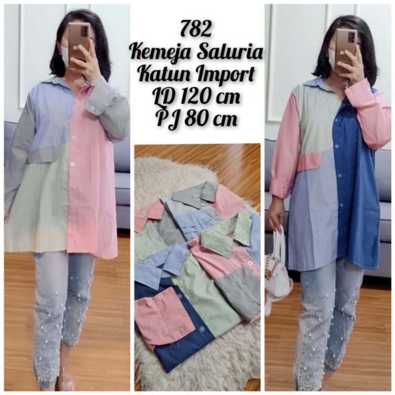 ‼️IMPORT‼️ KEMEJA SALURIA / KEMEJA IMPORT / KEMEJA SALUR IMPORT / KEMEJA WANITA IMPORT / KEMEJA CEWE