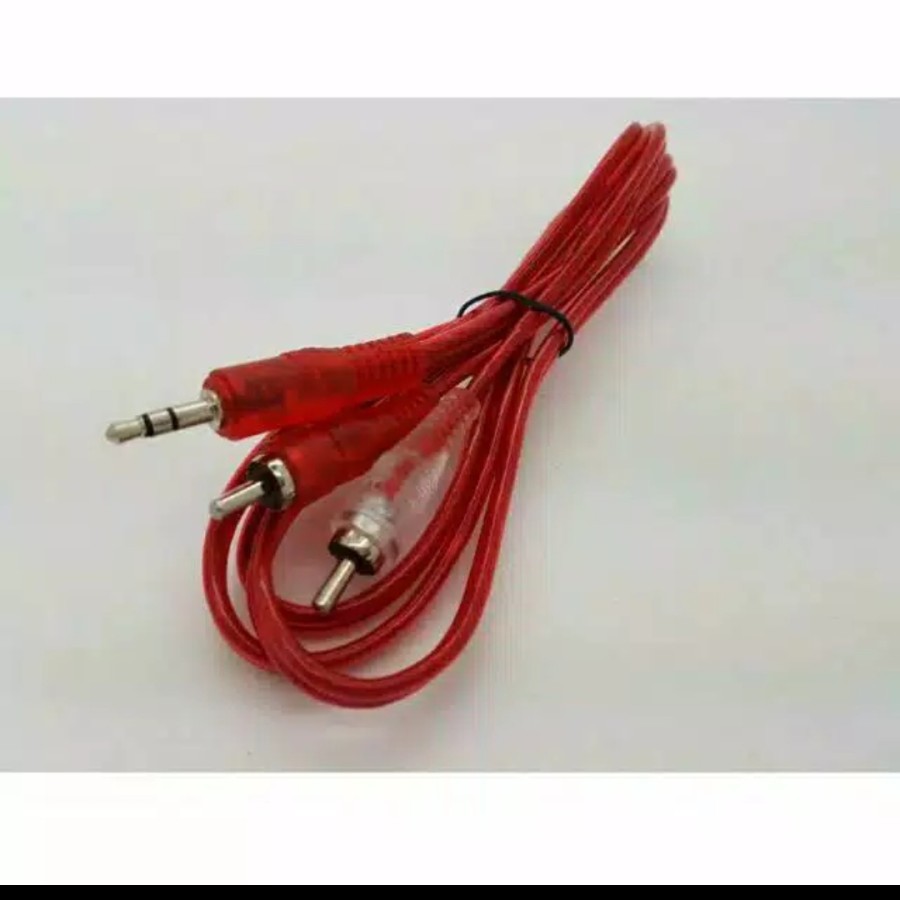 Kabel rca 2-1 transparan / kabel audio/hp ke salon aktif 1,5 METER