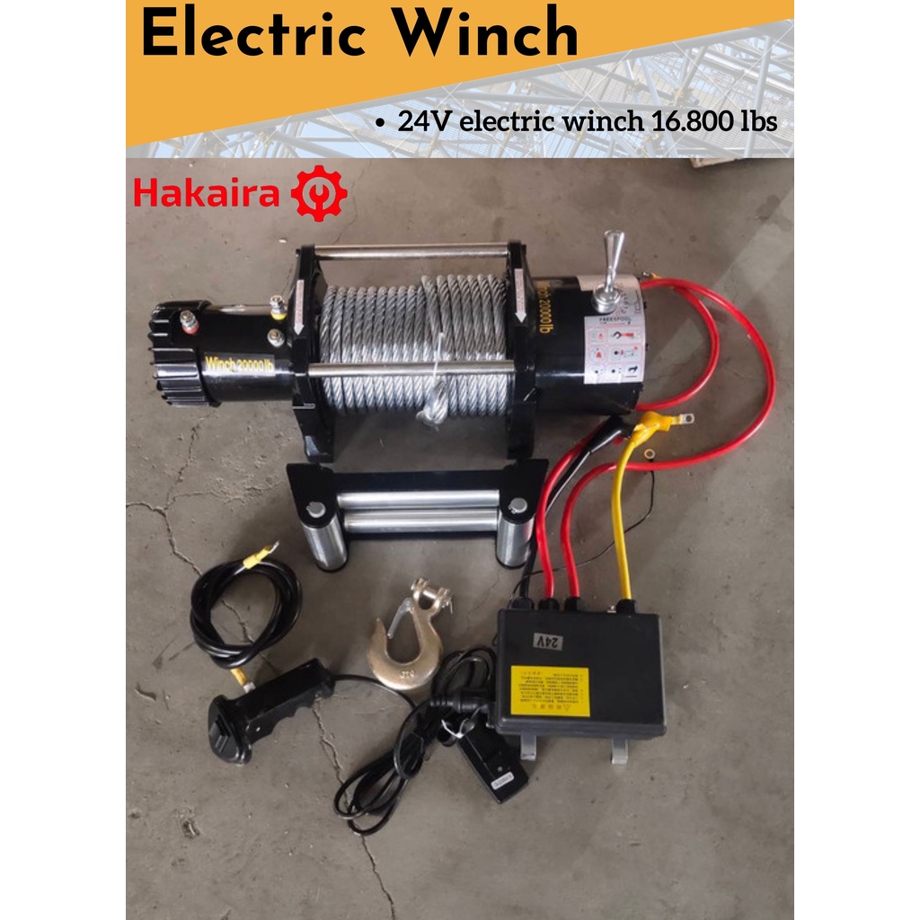 Katrol - Electric Winch 24V 16800 lbs - derek mobil elektrik