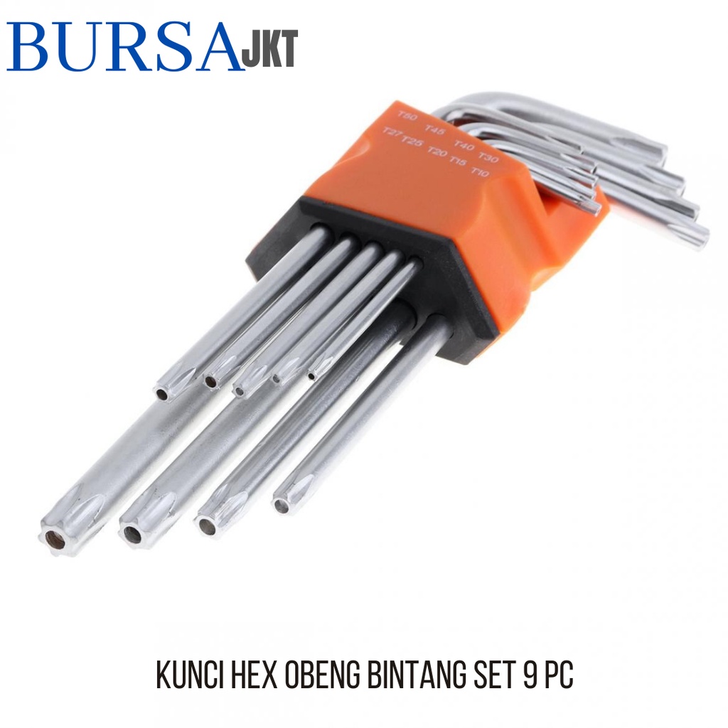 KUNCI L HEX BINTANG 9 PC SET 1.5  - 10 MM