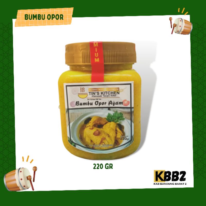 

Bumbu Opor Ayam Tins Kitchen Premium Homemade Serbaguna Low MSG Tanpa Pengawet Tanpa Pewarna Sehat 220 gram