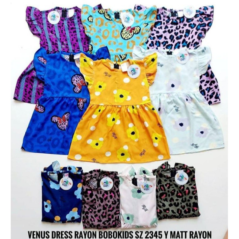 1-5t VENUS DRESS rayon sleting belakang dress anak perempuan dress baby baju anak cewek