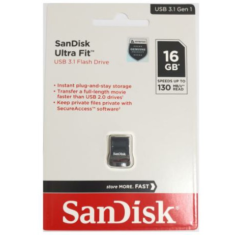 FLASHDISK 16GB CZ 430/SANDISK ULTRA FIT USB 3.1 UP TO 130 MB/S