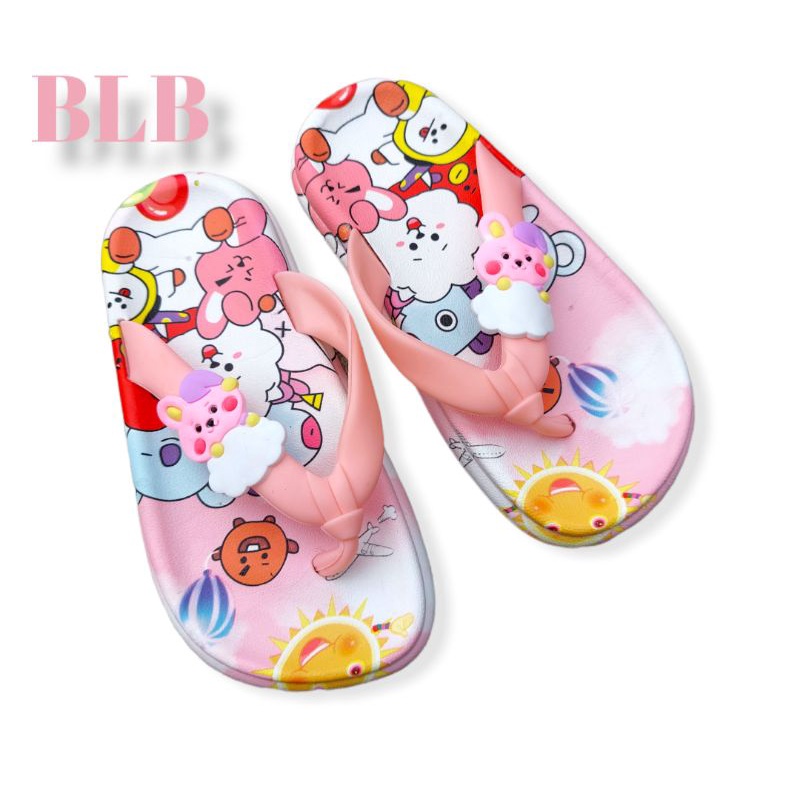 Sandal jepit jelly/karet anak perempuan INPORT BTS/BT12 TerBaru,Sandal karet anak kekinian nyaman gambar terbaru BT12