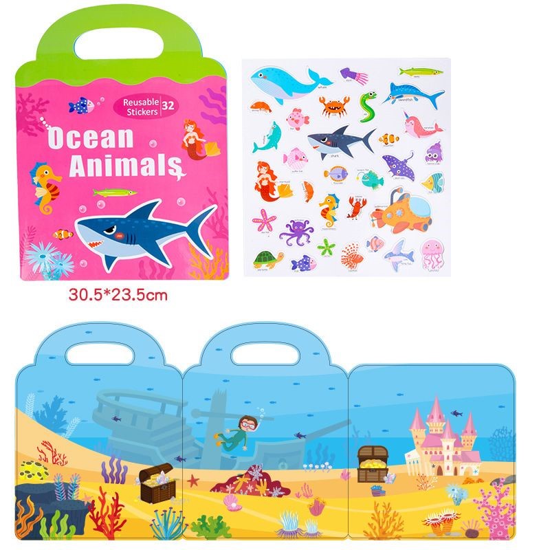 Mainan Anak DIY FUN KIDS SCENE STICKER BOOK Puzzle Jigsaw Kayu Board