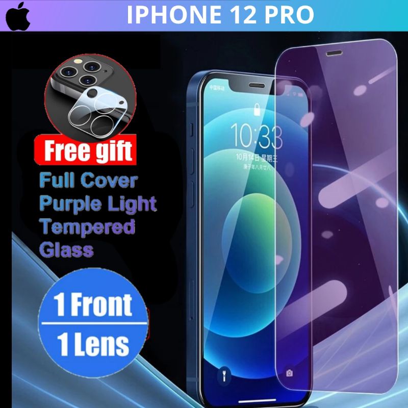 Tempered Glass Anti Blue Light iPhone 12 Pro - Tg Anti Gores Radiasi iPhone 12pro Full Layar