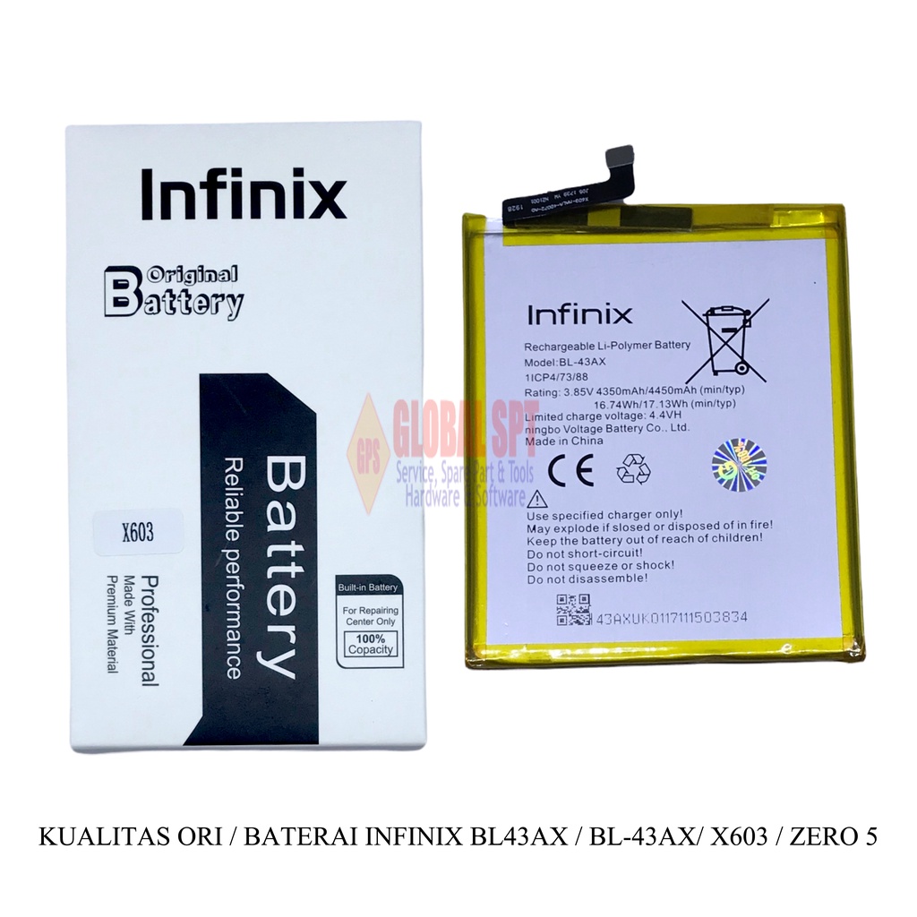 KUALITAS ORI / BATERAI INFINIX BL43AX / BATERE INFINIX BL-43AX / BATRE INFINIX / X603 / ZERO 5