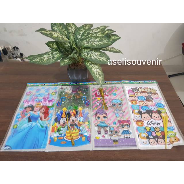 

plastik snack karakter murah | plastik goodiebag 17 x 40 cm