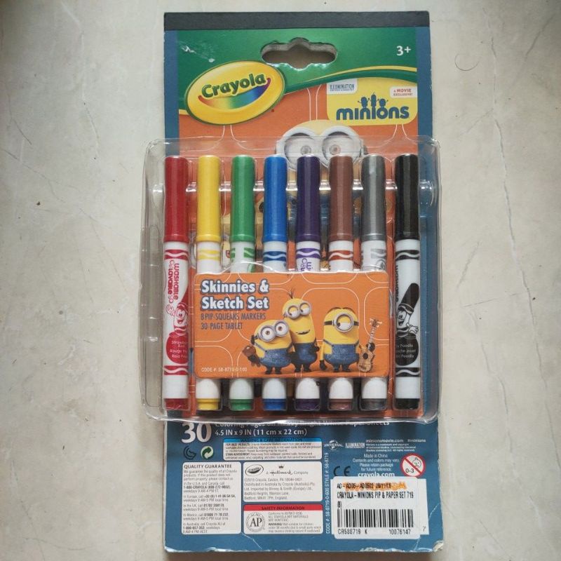 

crayola minions skinnies Sketch set squeaks markers coloring pages