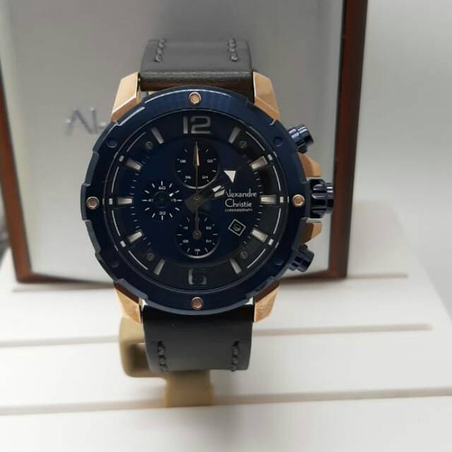 ALEXANDRE CHRISTIE AC 6410 MC LEATHER ORIGINAL ( BLUE/RG/BLACK)