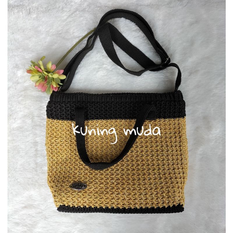 TAS RAJUT TWO IN ONE MOTIF SELEMPANG DAN JINJING