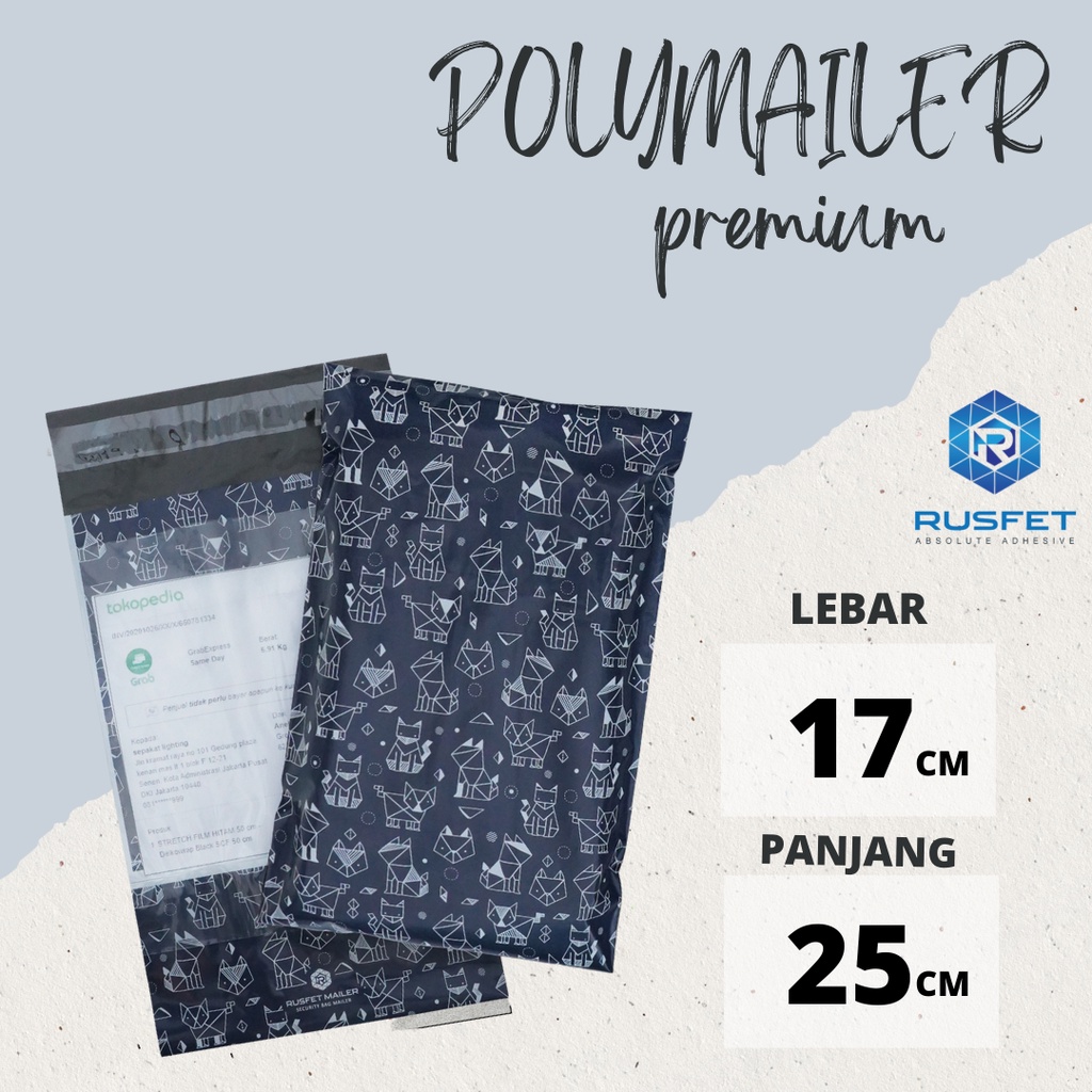 

AMPLOP PLASTIK POLYMAILER POLIMAILER PACKING ONLINE PREMIUM MOTIF DOG ORIGAMI 17X25