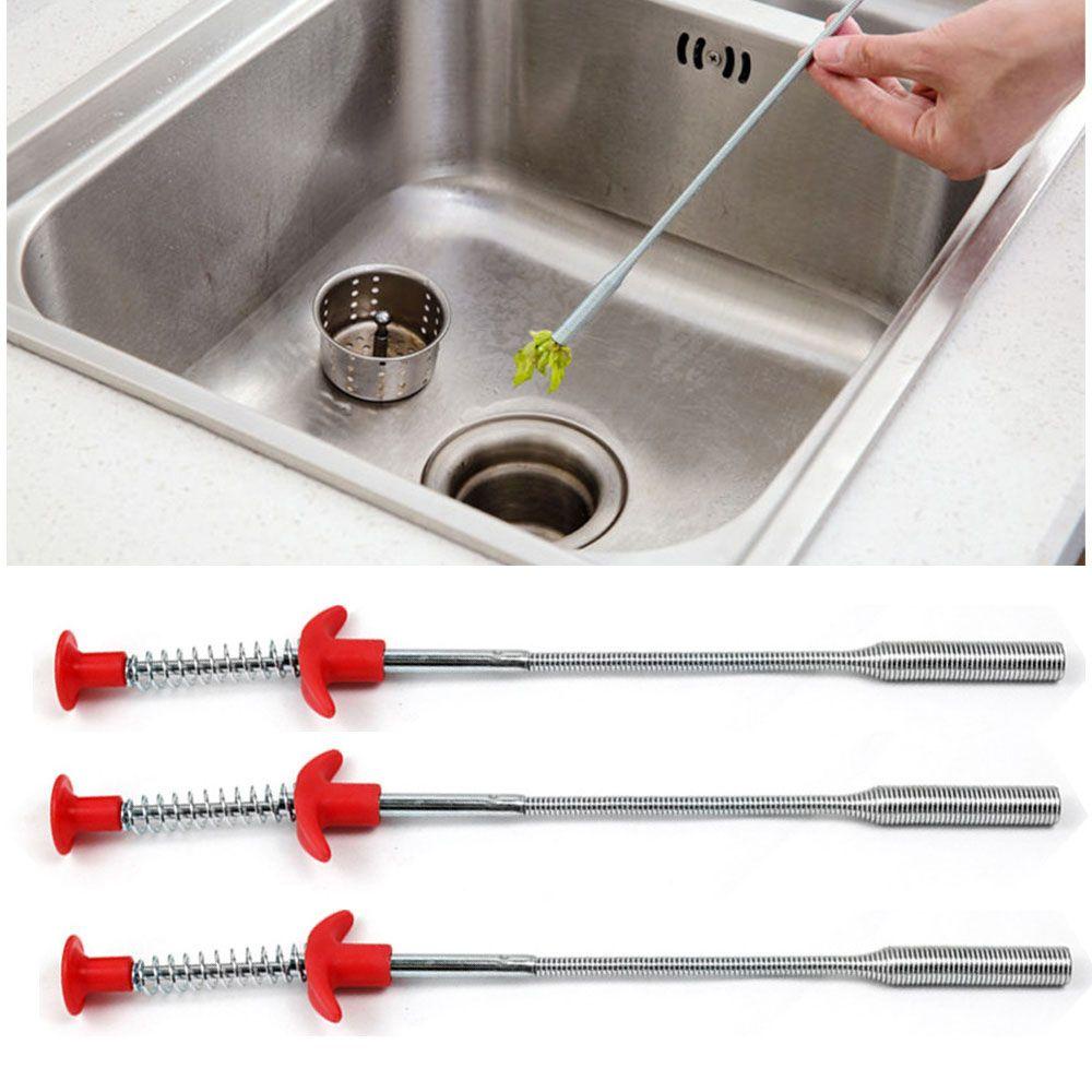 【 ELEGANT 】 Clean Hook Hot Selling Praktek Drainase Pipa Saluran Pembuangan Toilet Kamar Mandi Dapur Tangan Tekan Tipe Pipe Dredge Device Cleaning Gripper