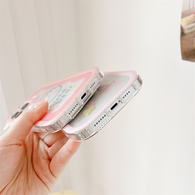 Case Pelindung Lensa Kamera Bumper Shockproof Motif Kartun Beruang Untuk iPhone 14 13 12 11 Pro Max X Xr Xs Max 7 8 6 6s Plus SE 2020