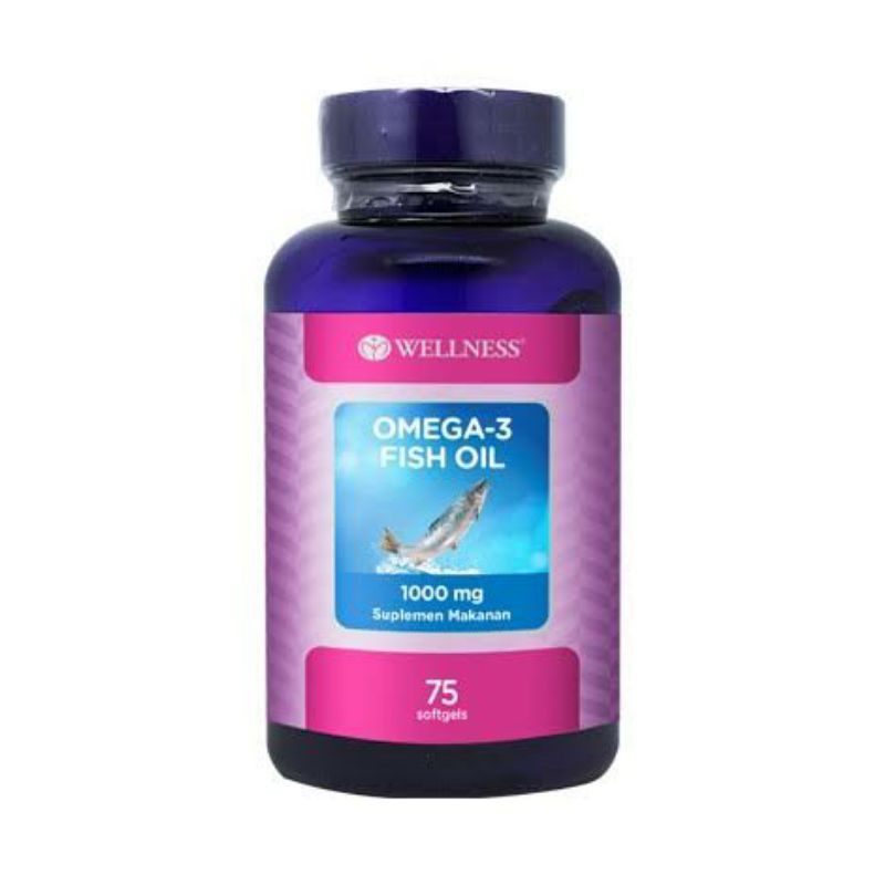 WELLNESS OMEGA 3 FISH OIL 1000 MG ISI 75 150 375 SOFTGEL SERVING BUY 1 GET 1 FREE BUY 1 GET 2 SINGLE BPOM